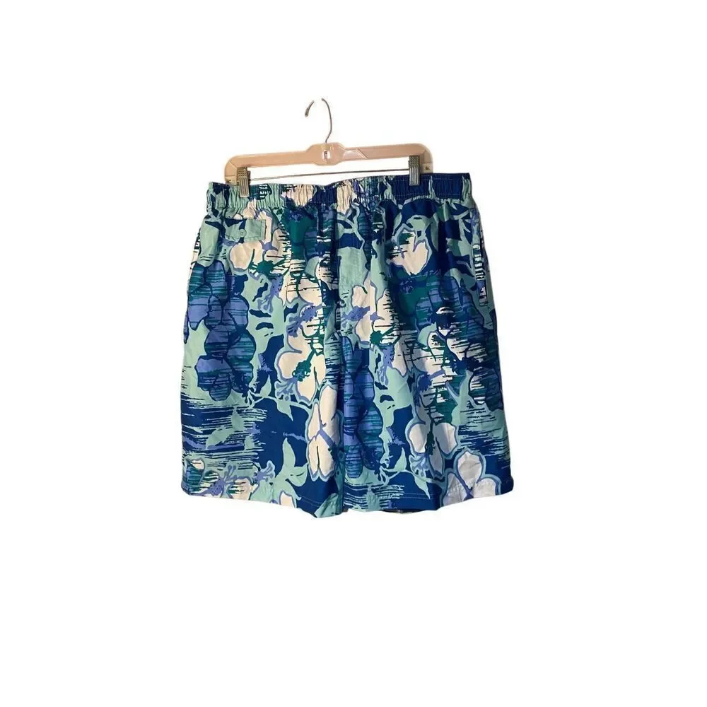 Nat Nast Men’s Hawaiian Print Blue & White Swimsuit.Trunks size  XXL